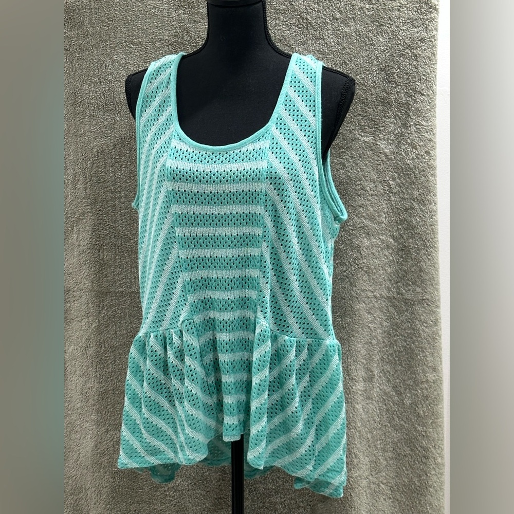 Signature Studio Teal Striped Tank Top